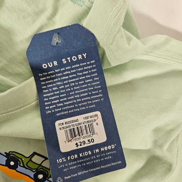 Life is Good Adventure Makes Me Happy Green T-shirt Men's Size Medium ATV Jeep - Picture 5 of 7